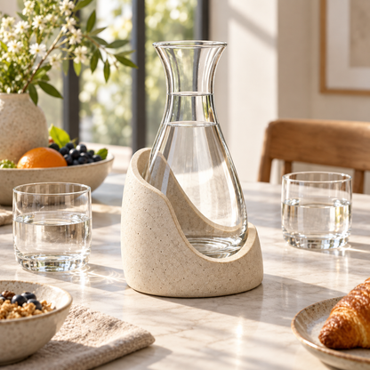 Waterline Carafe & Sculptural Stand