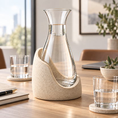 Waterline Carafe & Sculptural Stand