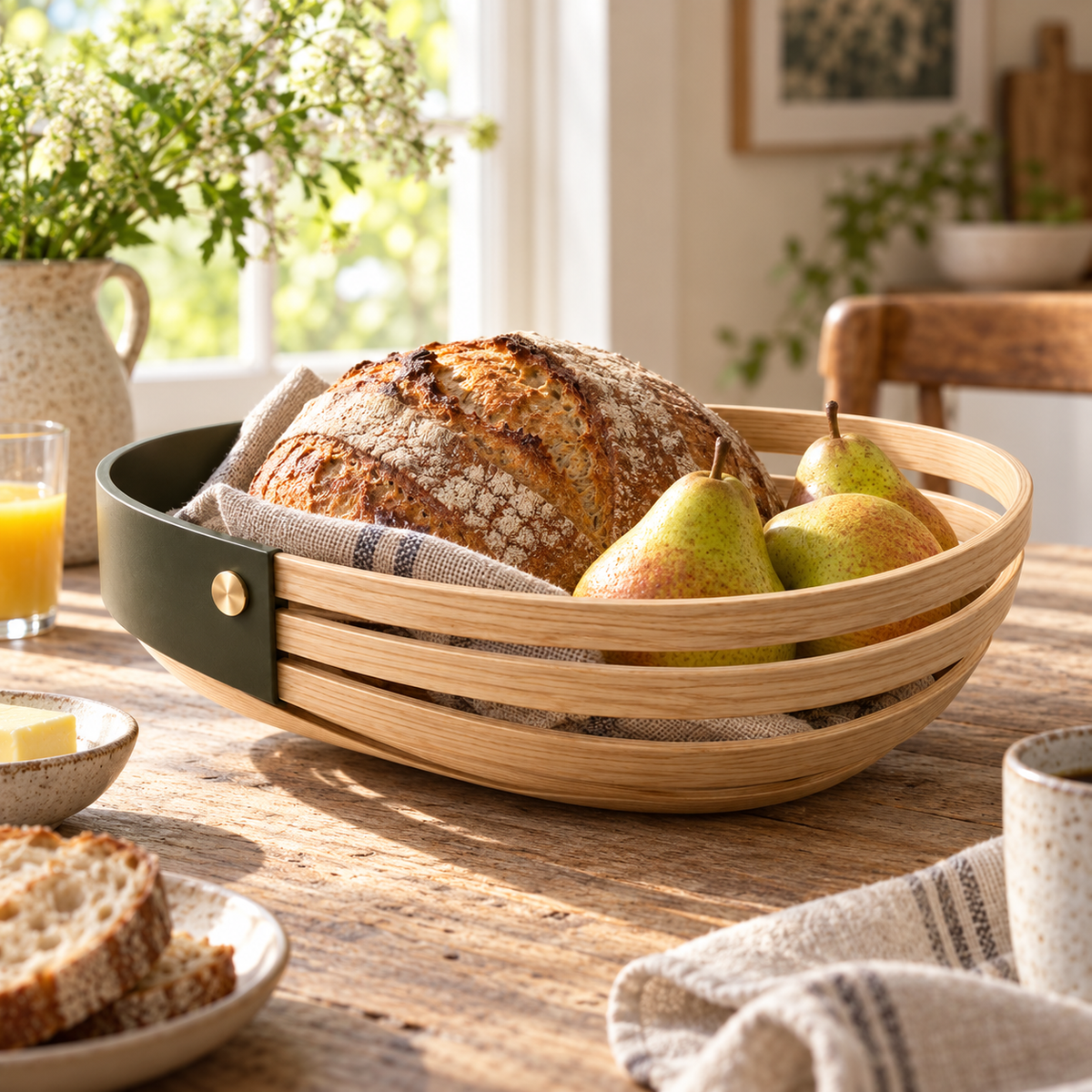 Wind Rib Sculptural Fruit Basket