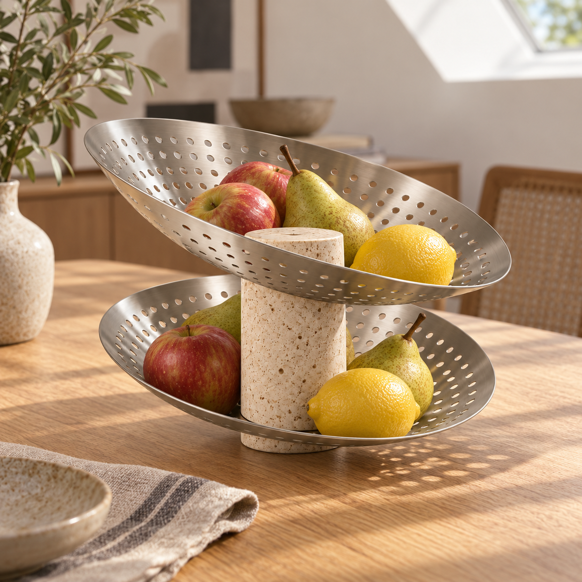 Eclipse Bowl Two-Tier Fruit Stand