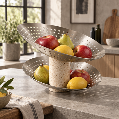 Eclipse Bowl Two-Tier Fruit Stand
