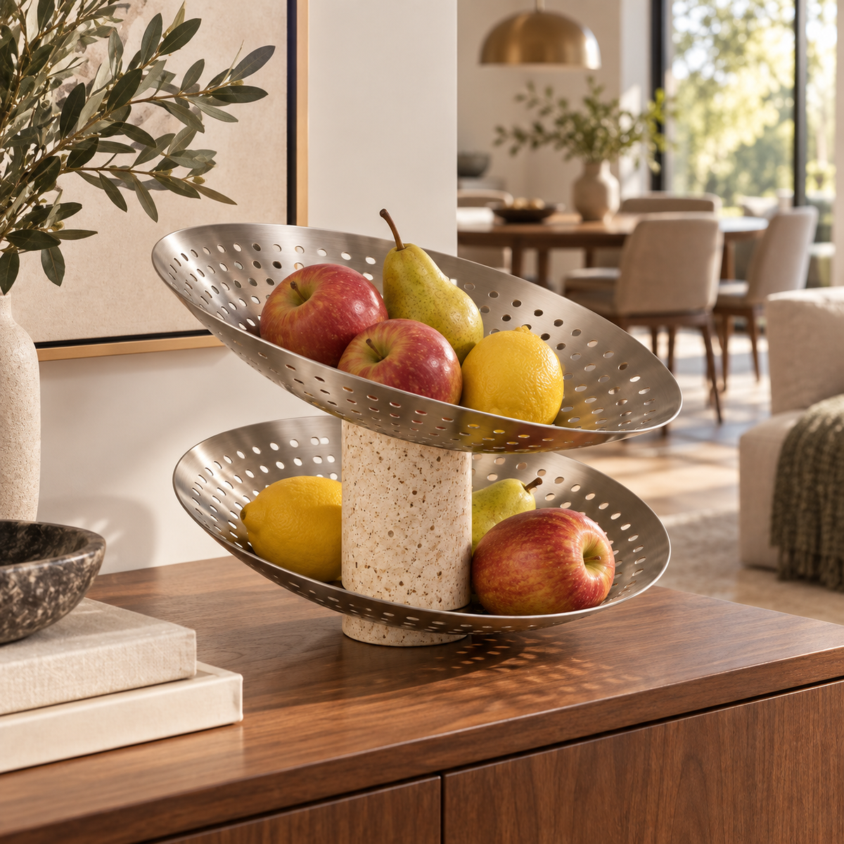Eclipse Bowl Two-Tier Fruit Stand
